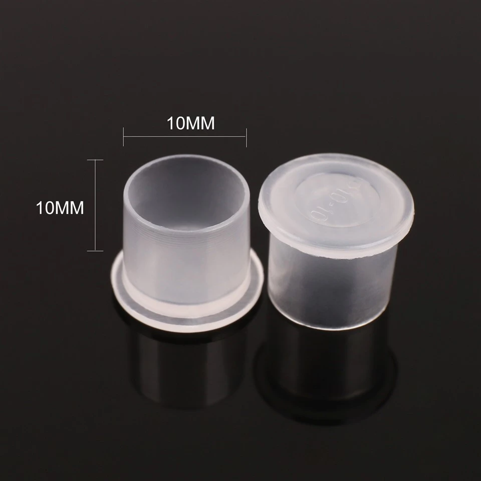 厚くなったベースを備えた使い捨てのポータブルプラスチックタトゥーインクカップ - さまざまなモデルで利用可能、美容とパーソナルケアの使用に適しています。