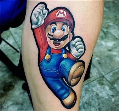マリオブラザーズタトゥーは#sparkcartridgesとアルゼンチンから@nacho_serrano_2012によって行われます ·・··