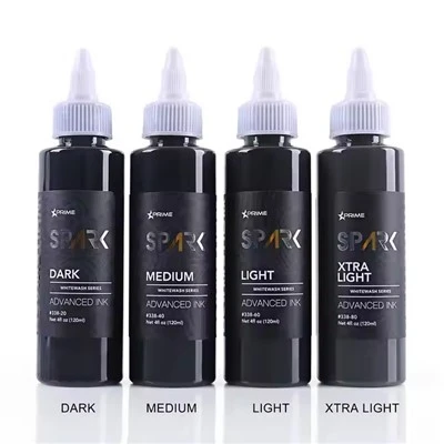 high - Quality Spark最新4オンス*4ホワイトウォッシュセットウォータープルーフ一時タトゥーインク