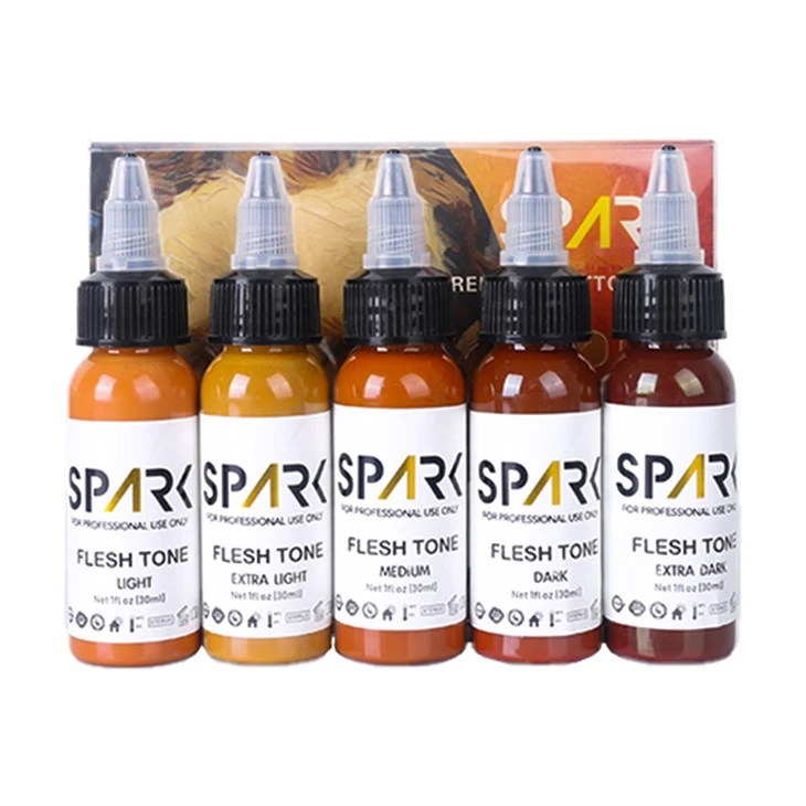 Spark Professional1Ozスキントーンタトゥーインクキット - プロフェッショナル使用のための精密ポートレートスキントーンシェード