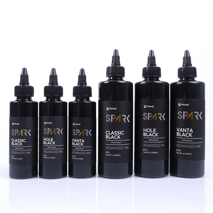 4OZ 8OZ ライニング ブラック トリプル ブラック スーパー ブラック スパーク タトゥー インク タトゥー インク ブラック